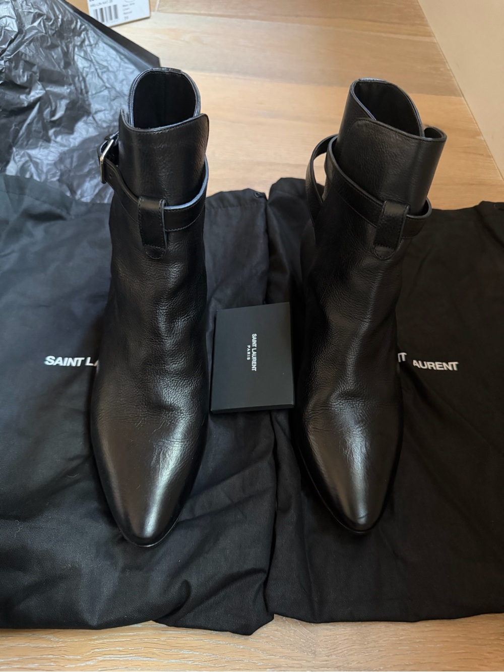 Saint Laurent West 40mm Jodhpur Bootie Black Leather 8.5B